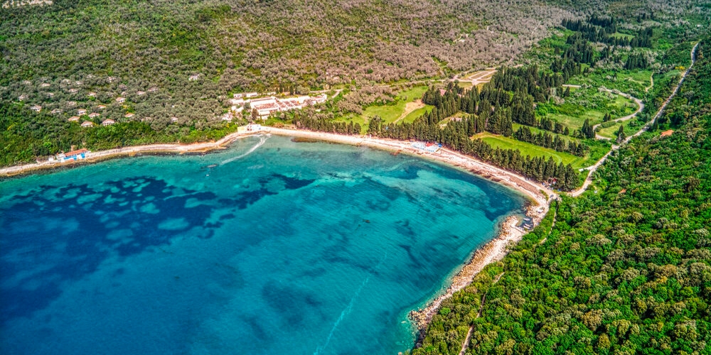 Drone image of the Valdanos Beach