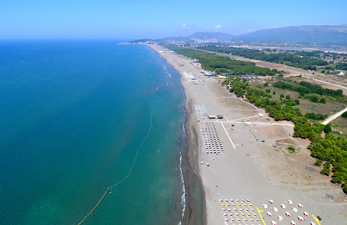 Drone picture from the Long Beach in Ulcinj